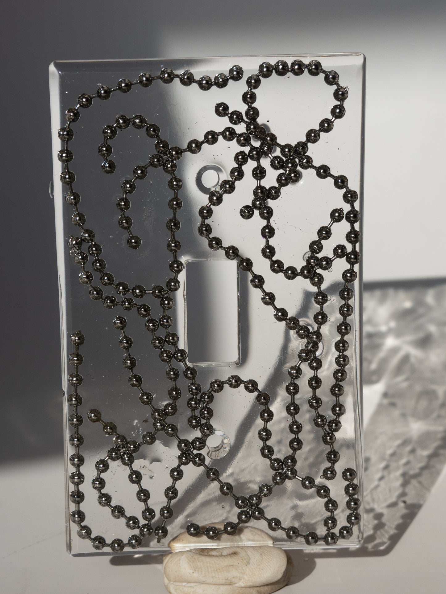RESIN LIGHT SWITCH | CLEAR BALL CHAIN