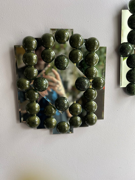 Sage Green Bubble Mirror
