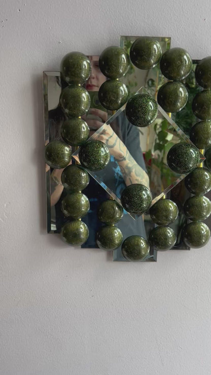 Dark Green Bubble Mirror